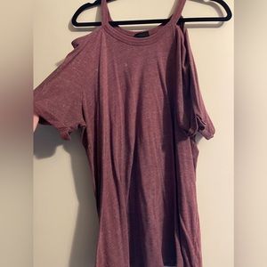 Torrid cold shoulder acid wash purple top size 1